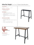 Atlas Bar Height Spec Sheet Atlas Bar Height Spec Sheet