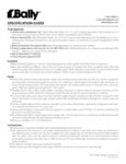 Bally Walk-In Specification Sheet Bally Walk-In Specification Sheet