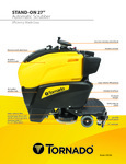 Tornado 99786C 27" Cordless Stand-On Auto Floor Scrubber - 28 Gallon spec sheet