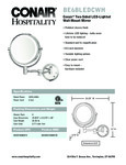 BE6BLEDCWH Conair LED lighted wall-mount mirror spec sheet BE6BLEDCWH Conair LED lighted wall-mount mirror spec sheet