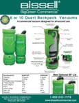 Bissell BGBP Backpack Vacuum Specsheet Bissell BGBP Backpack Vacuum Specsheet