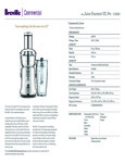 Breville CJE830 Spec Sheet Breville CJE830 Spec Sheet