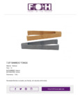 FOH BUT028 Bamboo Tong Specsheet FOH BUT028 Bamboo Tong Specsheet