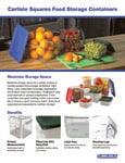 Carlisle Square Storage Containers Fact Sheet