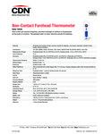 CDN THD2FE Forehead Thermometer Specsheet 2