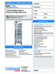 Continental Refrigerator 1FNSAGD Glass-Door Reach-In Freezer Specsheet Continental Refrigerator 1FNSAGD Glass-Door Reach-In Freezer Specsheet