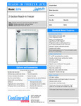Continental D2FNSS 52 Solid Door Reach-In Freezer SpecSheet Continental D2FNSS 52 Solid Door Reach-In Freezer SpecSheet