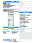 Continental Refrigerator 1FXSNHD Specsheet Continental Refrigerator 1FXSNHD Specsheet