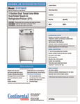Continental Refrigerator D1RFXNHD Specsheet