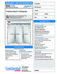 Continental Refrigerator D3RN Specsheet Continental Refrigerator D3RN Specsheet
