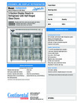 Continental Refrigerator D3RNGDHD Specsheet Continental Refrigerator D3RNGDHD Specsheet