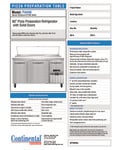 Continental Refrigerator PA60N Specsheet
