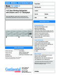 Continental Refrigerator RA118NBS-D Specsheet