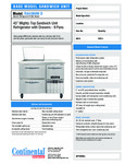Continental Refrigerator RA43N9M-D Spec Sheet Continental Refrigerator RA43N9M-D Spec Sheet