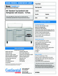 Continental Refrigerator RA60N10-D Spec Sheet Continental Refrigerator RA60N10-D Spec Sheet