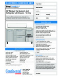 Continental Refrigerator RA60N12-D Spec Sheet Continental Refrigerator RA60N12-D Spec Sheet