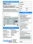 Continental Refrigerator RA60N12M Spec Sheet Continental Refrigerator RA60N12M Spec Sheet