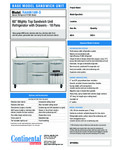 Continental Refrigerator RA60N18M-D Spec Sheet Continental Refrigerator RA60N18M-D Spec Sheet