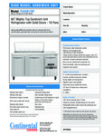 Continental Refrigerator RA60N18M Spec Sheet