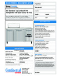 Continental Refrigerator RA60N8 Spec Sheet Continental Refrigerator RA60N8 Spec Sheet