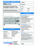 Continental Refrigerator RA68N10-D Spec Sheet Continental Refrigerator RA68N10-D Spec Sheet