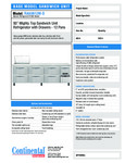 Continental Refrigerator RA93N12M-D Spec Sheet Continental Refrigerator RA93N12M-D Spec Sheet