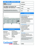 Continental Refrigerator RA93N12M Spec Sheet Continental Refrigerator RA93N12M Spec Sheet
