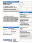Continental Refrigerator RA93N30M-D Spec Sheet Continental Refrigerator RA93N30M-D Spec Sheet