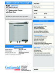 Continental Refrigerator SWF27-N-U Undercounter Freezer Specsheet