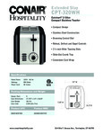 CPT320WH Cuisinart extended stay toaster spec sheet