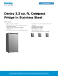 Danby DAR032B1SLM Spec Sheet Danby DAR032B1SLM Spec Sheet