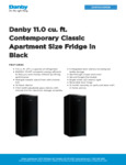 Danby DAR110A3MDB Spec Sheet