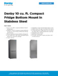 Danby DBMF100B1SLDB Spec Sheet Danby DBMF100B1SLDB Spec Sheet