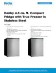 Danby DCR045B1BSLDB-3 Spec Sheet Danby DCR045B1BSLDB-3 Spec Sheet