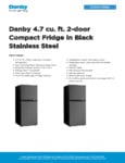 Danby DCR047A1BBSL Spec Sheet