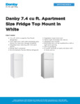 Danby DPF074B2WDB-6 Spec Sheet Danby DPF074B2WDB-6 Spec Sheet