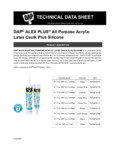 Dap ALEX PLUS® All Purpose Acrylic Specsheet Dap ALEX PLUS® All Purpose Acrylic Specsheet