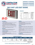 DIE CAST LED EXIT SIGNS SPEC SHEET DIE CAST LED EXIT SIGNS SPEC SHEET