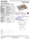 Elkay DLR2219103 Spec Sheet