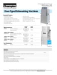 Champion Door-Type Dishwasher Specs