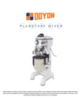 Doyon Commercial Planetary Floor Mixer Specsheet