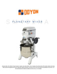 Doyon Commercial Planetary Floor Mixer Specsheet Doyon Commercial Planetary Floor Mixer Specsheet