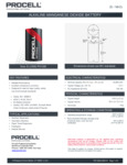 Duracell Procell Intense Power PX1300 D Batteries Specsheet