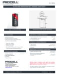 Duracell Procell Intense Power PX1400 C Batteries Specsheet