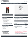 Duracell Procell Intense Power PX1604 9V Batteries Specsheet Duracell Procell Intense Power PX1604 9V Batteries Specsheet