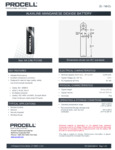 Duracell Procell PC1500 AA Batteries Specsheet Duracell Procell PC1500 AA Batteries Specsheet