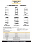 Durham Extra Heavy Duty Shelving Spec Sheet
