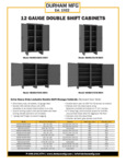 Durham HDD 12 Gauge Double Shift Cabinets Spec Sheet Durham HDD 12 Gauge Double Shift Cabinets Spec Sheet