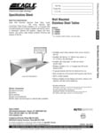 Eagle Group Wall Mount Work Tables Specsheet