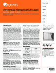 Groen HY-3E Spec Sheet Groen HY-3E Spec Sheet